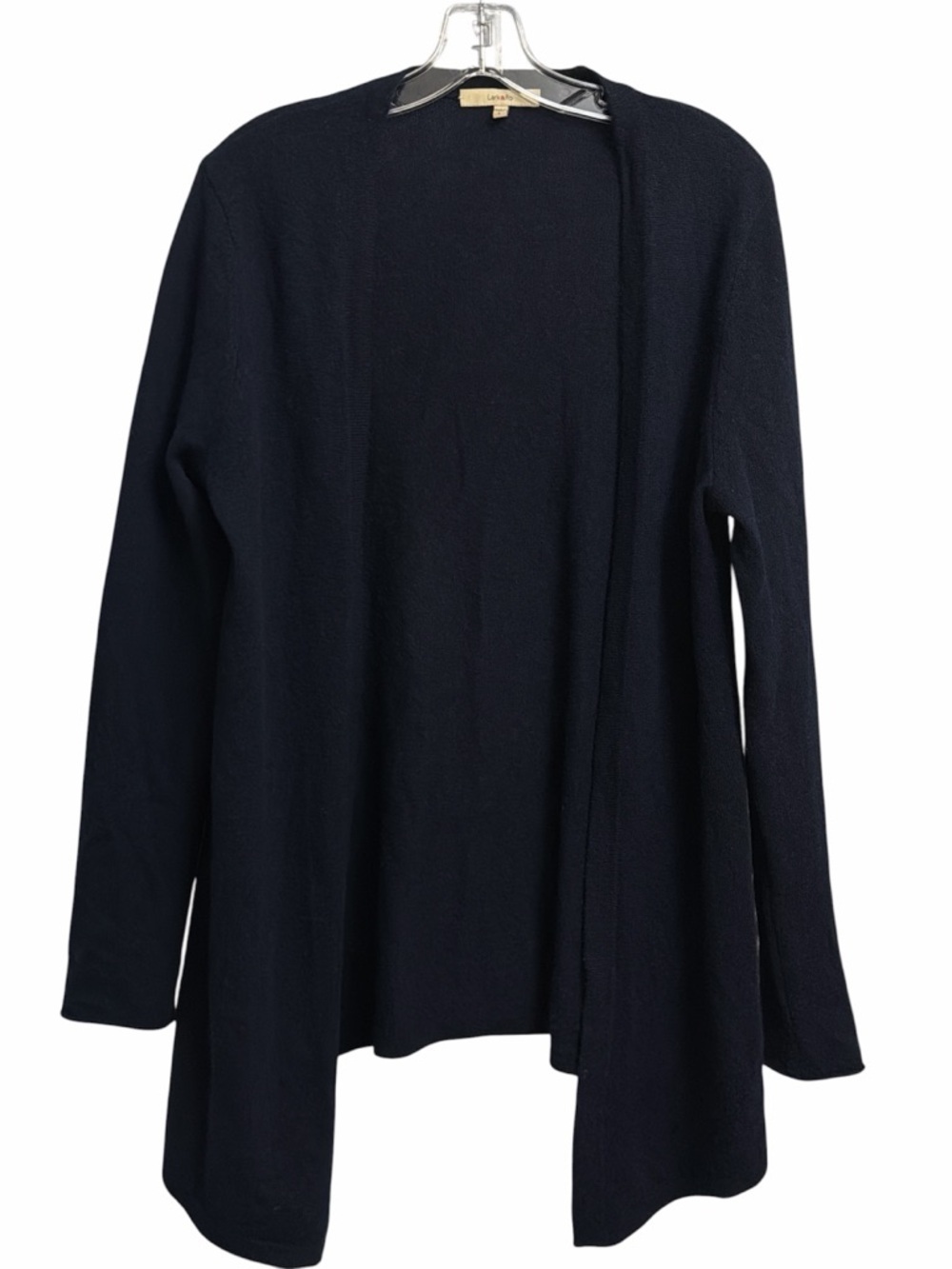 Lark & Ro Navy Cashmere open front cardigan